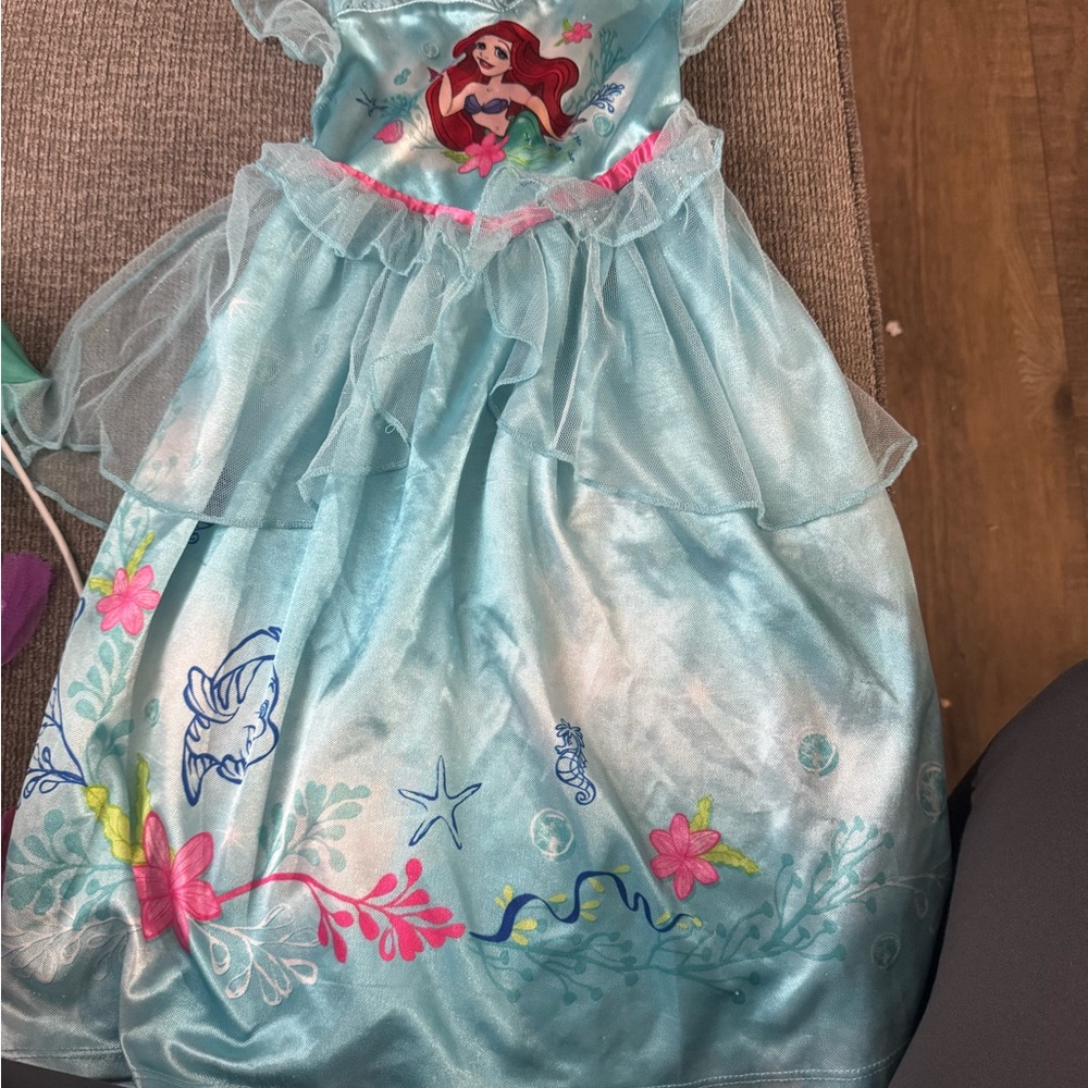 Disney Ariel Seafoam Blue Dress with Pink Accents